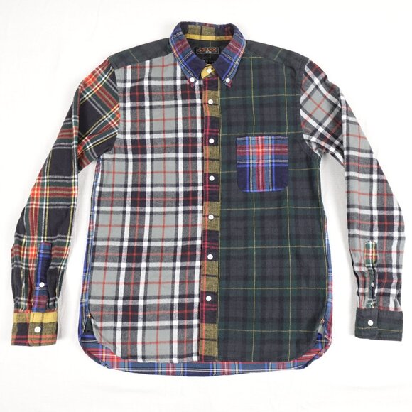 BEAMS PLUS Other - Beams Plus Japan Flannel Check Panel Shirt Men's Small - Medium Patchwork
